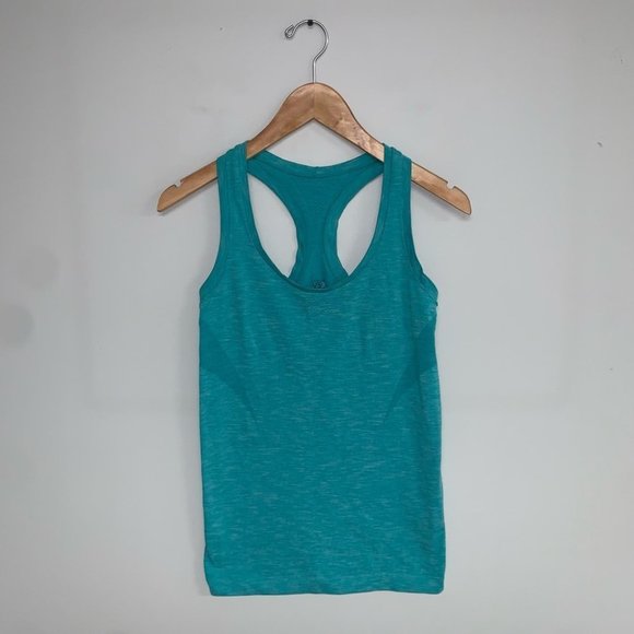 Victoria’s Secret Sport Tank Top Size Small Blue Teal Seamless Racerback Workout - Picture 3 of 6